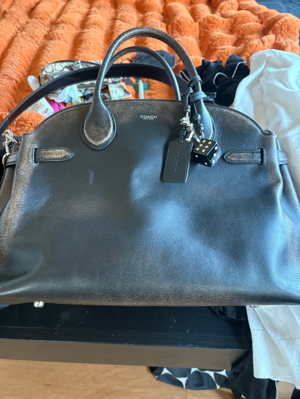 Coach Empire 40 Loved Leather Dome Satchel with charms. Gorgeous bag. Rare.